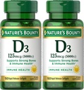 ויטמין D3 של Nature's Bounty, Immune ו- Bone Support, 5000IU, Rapid Release Softgels, 150 Ct (Pack of 2)