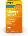 טיפול בסיסי 24 Hour Allergy הקלה, Levocetirizine Dihydrochloride טבליות, 5 מ"ג אנטיהיסטמין עבור Sneezing, Runny Nose, Itchy Nose או גרון ו Itchy, עיניים מימיות, 80 Count Pack