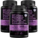 12-in-1 Melatonin Sleep כמוסות - Natural Sleep Aids for Adults with Melatonin 5 מ"ג ומגנזיום Glycinate 500 מ"ג, Sleep Aid with Ashwagandha, L Theanine, Valan Root, GABA, 5-HTP (90ct, Pack of 3)
