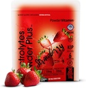 אבקהVitamin אלקטרוליטים אבקת פלוס (20 משרתות) אבקת Strawberry אלקטרוליטטה, No Maltodextrin, Keto,Sugar חינם,Pink ההימלאיה מלח, 1000mg Potassium, 120 מ"ג Calcium, 120 מ"ג Magnesium, אבקת הינדרה