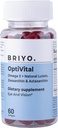 Briyo Optivital Eye Health תוספת עם Lutein, Zeaxanthin, Astaxanthin ואומגה 3 - תומך בהירות חזותית, טיפול תזונתי ובריאות לטווח ארוך - יום, 60 Softgels