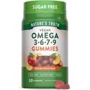 האמת של הטבע אומגה 3679 חניכיים | 50 Count | Peach Flavor | Non-GMO & Gluten Free Supplement