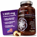 OmniBiotics Organic Evening Primrose Oil for Women - כוח קליני 1500 מ"ג לקפסולה, 10% GLA, Cold-Pressed, Non-GMO, הורמון איזון לנשים - 120 קפסולות טבעוניות Softgel