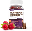 Mushroom Gummies 60pcs 10x Mushroom תוספת עם Ashwagandha עבור Immune Health, Mood & Stress Support