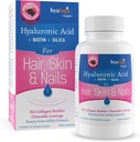Hyalogic Hair Skin & Nails Hyaluronic Acid Collagen Builder - בריי פלאברד קולאזן Boost Chewable Lozenges - סוכר חינם קולאזן אידיאלי כדי לשפר את היופי הטבעי שלך - 30 הרוזן