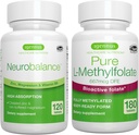 Neuro Balance Zinc, Magnesium & ויטמין B6 + Pure Folate 400mcg טבעוני Bundle, Chelated Zinc Picolinate 24 מ"ג, Oxide-Free Magnesium & ויטמין B6 + אופטימיזציה L-Methylfolate, על ידי Igennusssss.