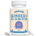 All-in-One Detox Binder תוסף 1500 MG - High Bioavailability, Liver Gut Detox ניקויse עם Charcoal מופעל, Zeolite & Bentonite Clay for Toxins, Liver, Digestive, 90 קפסולות טבעוניות