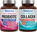 Probiotic + Collagen Bundle, 4in-1 Feminine Probiotic (30ct) ו- 6-in-1 Super Collagen (90ct), 2 Packs, Cranberry, Digestive & Healthy Aging Support, non-GMO