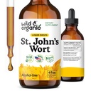 Wild & Organic St Johns Wort Tincture - תמיכה מודי - Calming St John's Wort תוסף - Hypericum Perforatum Herbal נוזל טיפות - טבעוני, סוכר ואלכוהול חינם - 4 fl oz