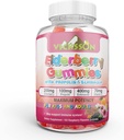 Black Sambucus Elderberry Gummies with Propolis & Echinacea + ויטמין C Antioxidant Flavonoids Immune System Booster for Kid & Adults Friendly 100 הרוזן