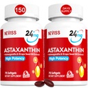 תוספי Astaxanthin 24mg, 5 חודש אספקה - קוקוס MCT שמן, Microalgae חדש מקור w/Grape Seed Oil, Ashwagandha - Antioxidants for Healthy Skin, Eyes, Aging - non-GMO & Gluten Free, 150 Softgels