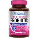 פרוביוטיקה לנשים, 120 מיליארד CFU 34 סטרינס, Prebiotics, Digestive Enzymes, Cranberry, 4in-1 Feminine Probiotic, Digestive, Vaginal, Immune Support, 60ct