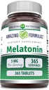 פורמולה מדהימה מלטונין 5 Mg Tablets תוסף | Non-GMO Gluten Free | Made in USA (365)