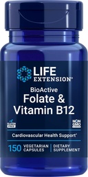 Life Extension BioActive Folate & ויטמין B12, 150 קפסולות צמחוניות - Non GMO, Gluten Free Supplement