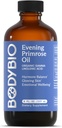 שמן ה- BodyBio Evening Primrose - Natural Gamma Linolenic Acid for Healthy Skin & Harmon Balance - Non-GMO, Cold Pressed - 8oz