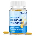 Liposomal Nattokinase 12,000 FU Serrapeptase 360,000 תוסף SPU Enzyme - עשיר עם Synergistic Enzymes ו-Inulin עבור Circulatory, Gut, Digest 60 קפסולות (1בק)