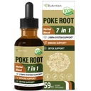 Poke Root Drops for Lymph System Support, Lymphatic Drainage תוסף עבור Lymphedema, 7 ב 1 פורמולה עם תמצית Goldenseal עבור תמיכה החיסון, Dandelion for Detox & ניקויse. 2oz