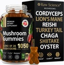 Mushrooms Complex Gummies with Lions Mane, Nootropic Brain Supplements for Memory and Focus: Lion's Mane, Cordyceps, Shiitake, טורקיה Tail, Chaga, Enoki, Oyster Mushroom תוסף - 60 יחידות
