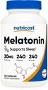 Melatonin 20mg, 240 קפסולות, non-GMO & Gluten חינם
