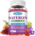 Saffron Gummies - סוכר חינם Saffron תוספת עבור גברים נשים Mood תמיכה תוספת עם תמצית Saffron, פרח תשוקה, Magnesium & ויטמינים להרגעה, להתמקד, Raspberry Flavor, 60 הרוזן ספירה