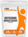 BulkSupplements.com Glycerol Monostearate אבקת - תוסף Glycerol, אבקת GMS - Unflavored, מזון כיתה & Gluten חינם, 1.5g לכל משרת, 500g (1.1 lbs) (Pack of 1)