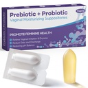 Vaginal Probiotic Suppositories, Prebiotic Infused with Hyaluronic Acid, Tea Tree, and Vitamin C&E, pH Balance Support Formula Fights Dryness, Odor and Discomfort, Restore Feminine Health(12 Counts)