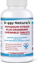 Potassium Citrate Plus Cranberry עם תוסף מגנזיום לכלבים (60 טבליות) - תמיכה בטרינרית - עוזר Deter Formation of Calcium Oxalate Stones-Deters Bladder & Kidney Stones (Made in U.S)