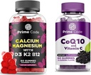 Code Calcium Gummies עבור נשים וגברים עם מגנזיום ויטמין B12 ויטמין K2 & ויטמין D3, CoQ10 200 מ"ג ויטמין C 250 מ"ג