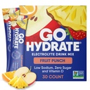 GoHydrate hydrotion אבקת Packets - Low Sodium Electrolytes לשתות Mix - תמיכה טבעית של הידרה, סוכר חינם אלקטרוליטה פלבדור עם ויטמין D, 30 Packs, פירות Punch