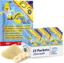 עיצובים תזונתיים, Prebiotic Nana Flakes עם Inulin, 100% טהור בננה פלאקס, חלבונים גבוהים ופרוביוטיקה סיבים, בריאות תזונתית, למבוגרים ולילדים 4 (25 מנות יחיד)