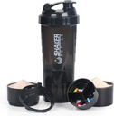 VECH Shaker Bottles forחלבון Mixes Workout Shaker Leak Proof Waterבק non Slip 3 Layer Twist Off 3 OZ עם Pill Tray עבור אחסון אבקת חלבון שקד 16 OZ Shake Cup