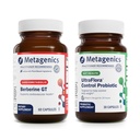 Metagenics Berberine GT (60 קפסולות) ו- UltraFlora Control Probiotic (שרתים) - תמיכה בבריאות הלב - מסייעות לטיפוח גוף בריא