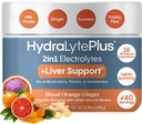 תמיכה מהירה Liver תומך + אלקטרוליט לערבב עם חלב זהtle, Turmeric, ג'ינג'ר, Prickly Pear, תמצית תה ירוק פורמולה עבור Rehydration מהירה, (Blood Orange, 40 לשרת Tub)