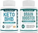 Purely Optimal Keto BHB Exogenous Ketones תוסף + Premium Brain תוסף - Nootropic Brain Booster for Focus, Clarity, שיפור זיכרון, ריכוז ו- Better Mood