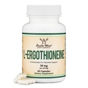Ergothioneine תוסף (EGT) 30 מ"ג של Pure, צמחי מבוסס L-Ergothioneine Per קפסולה, 60 Count (May Support Longevity and Health Aging) Non-GMO, Gluten Free, טבעוני בטוח על ידי Double Wood Wooduthioneine.