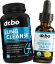 Lung Cleanse Support Pills & Drops - בריאות הנשימה האורגנית טיפות תוספי Herbal Lung ניקויse, מולליין - Herbal Detox for Lungs & Bronchial Mucus Health מולליין