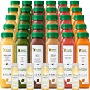 5 יום חלבון ג'וש ניקוי על ידי Raw, All Natural Raw Detox ניקויse, Cold Pressed פירות, ירקות, וניל ושוקולד פלאמור, Tasty and Energyzing, 30 בקבוקים 12oz, 3 ג'ינג'ר יורה