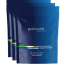 ProHealth Longevity Collagen Peptides אבקת - עבור אנשים מעל 40. 20g Multi Collagen. 2g Pro-Collagen. Hyaluronic Acid סוג I, II, III, V, X for Joints, Bones, Hair, Skin, השרירים, Gut (3 Pack)