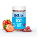 להיות חי ויטמין D3 מסטיקנים עם ויטמין B12 - 60 Ct Immune Support Gummies עם ויטמין B12 & D3, מספק שיפור עצמות וכוח שרירים, לבה בריאות ואנרגיה - Strawberry Flavor