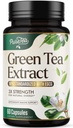 כריות תה ירוקות 1000 מ"ג עם 45% EGCG & 98% Polyphenols עבור תמיכה בלב עם Antioxidants - 3X Absorption Green Tea Pills תוספת של אנרגיה טבעית, Gentle Caffeine - 60 קפסולות
