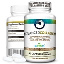 Colageno Hidrolizado para Mujer Pastillas Advanced Collagen+ para La קארה, Cabello, Uñas Y Piel Saludable - 90 Capsulas De 1500 מ"ג De Colágeno Puro טבעי Y