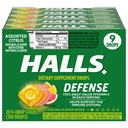 HALLS Defense Assorted Citrus ויטמין C Drops, 20 מקלות של 9 טיפות (180 טיפות מוחלטות)