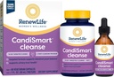 Renew Life Adult Cleanse - CandiSmart - 15Day Yeast Cleansing Program - 2Part Kit - Gluten & Milk Free - 60 קפסולות צמחוניות + 1 Fl. Oz.