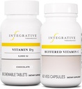 Integrative Therapeutics Bundle עם ויטמין C 1000 מ"ג, 60 קפסולות ווויטמין D3125 mcg, 90 צ'יפות - ויטמין C לתמיכה אנטי-חמצן * - ויטמין D3 לתמיכה בבריאות*