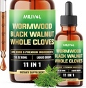 Wormwood נוזל טיפות - Wormwood לחלץ Tincture עם Black Walnut, Whole Cloves & 8 More Herbs - 2 Fl Oz במשך 60 ימים