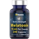 tnvitamins Melatonin 15 MG Per קפסולה (240 קפסולות) | All-Natural Sleep Pills for Adults