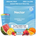 Nectar אנרגיה Booster - אורגני Caffeine, B12 & אלקטרוליטים - סוכר חינם & Zero Calorie - קפה בריא, משקאות אנרגיה & סודה אלטרנטיבה - הידרה ואנרגיה (Variety 30 אבקת Packets)