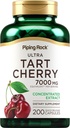 Piping Rock Tart Cherry לחלץ קפסולות | 7000 מ"ג | 200 גלולות | עבור נשים וגברים | Ultra Power Concentrated Extracted Extracted Extracted Extract