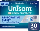 Unisom Simple Slumbers Restorative Sleep Tablets 30Count, Melatonin 3 מ"ג