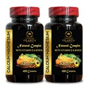 Calcium Magnesium Complex - Calcium Magnesium & Boron, השרירים & Immune Support Nerves, Multi מינרלים בלנדר, ויטמין D3 עבור העצם, Manganese Citrate, מינרלים עבור תמיכה העצם - 2 בקבוקי קפסולות 240 קפסולות
